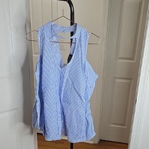 fab'rik Asymmetrical Blue Tank Top
